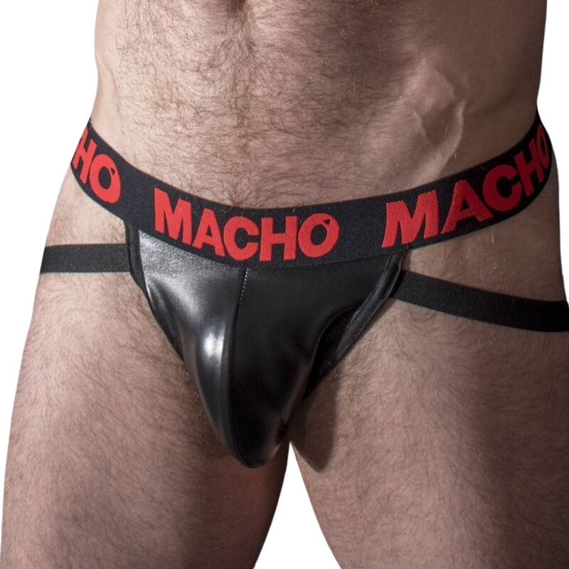 Macho - Mx25Rc Jock Cuir Rouge S - MACHO UNDERWEAR | mode et lingerie, lingerie homme, jockstraps | Dimensions : 72