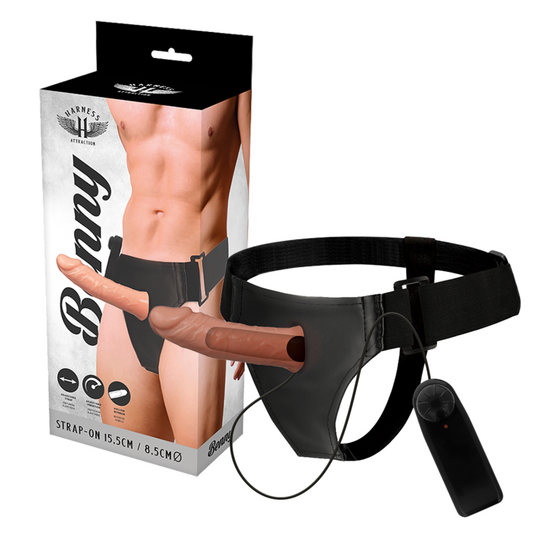Harness Attraction - Rnes Creux Benny Avec Vibrateur 15 Cm -O- 4.5 Cm - HARNESS ATTRACTION | sextoys, jouets sexuels pour hommes, accessoires de pénis, extenseur de pénis avec harnais | Dimensions : 372