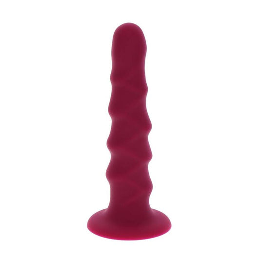 Get Real - Dong Côtelé 12 Cm Rouge - GET REAL | sextoys, godes sans vibration, godes ceinture | Dimensions : 220