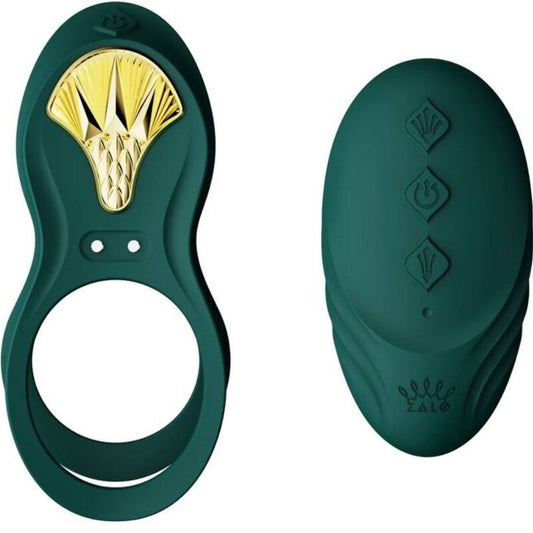 Zalo - Bague Vibrante Couples Bayek Verte - ZALO | sextoys, jouets sexuels pour hommes, accessoires de pénis, anneaux de pénis, cockring avec vibration | Dimensions : 348