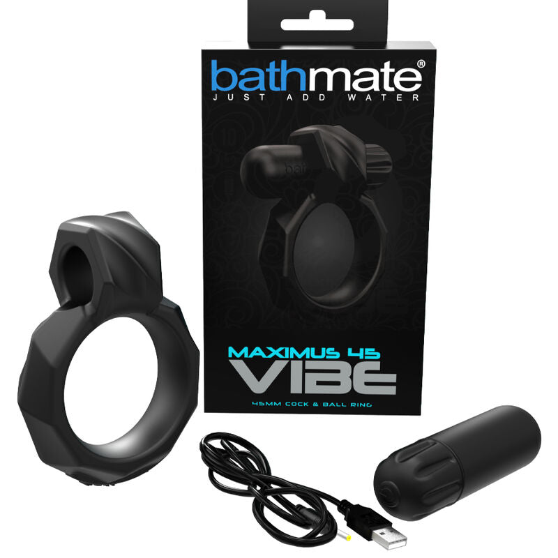 Bathmate - Bague Vibe Maximus 45 - BATHMATE | sextoys, jouets sexuels pour hommes, accessoires de pénis, anneaux de pénis, cockring avec vibration | Dimensions : 196