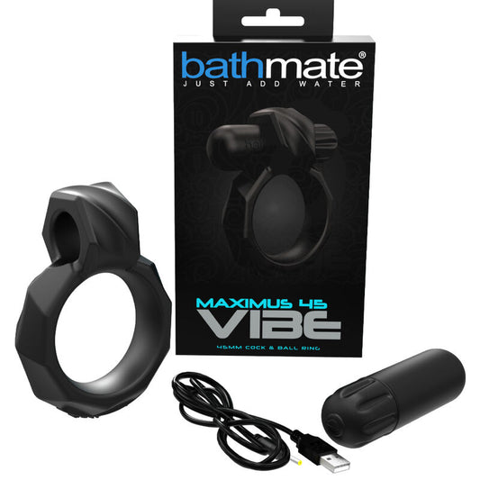 Bathmate - Bague Vibe Maximus 45 - BATHMATE | sextoys, jouets sexuels pour hommes, accessoires de pénis, anneaux de pénis, cockring avec vibration | Dimensions : 196