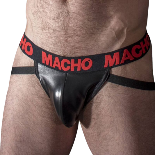 Macho - Mx25Rc Jock Cuir Rouge M - MACHO UNDERWEAR | mode et lingerie, lingerie homme, jockstraps | Dimensions : 76