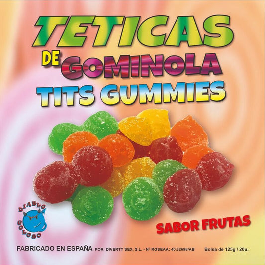 Diablo Goloso - Tétines Gommeuses En Sucre Assorties - DIABLO GOLOSO | articles assortis, bonbons, friandises drôles | Dimensions : 150