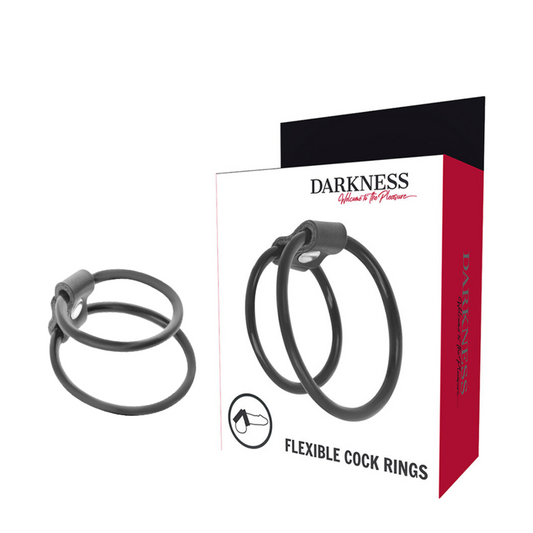Darkness - Amélioration Des Anneaux Pénis Duo. - DARKNESS BONDAGE | sextoys, jouets sexuels pour hommes, accessoires de pénis, anneaux de pénis, cockrings sans vibration | Dimensions : 36