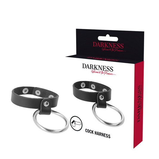Darkness - Anneau Métallique Pour Le Pénis Et Les Testicules - DARKNESS BONDAGE | sextoys, jouets sexuels pour hommes, accessoires de pénis, anneaux de pénis, cockrings sans vibration | Dimensions : 60