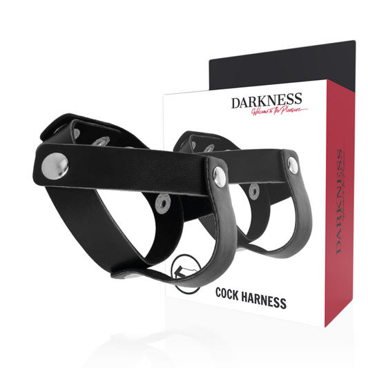 Darkness - Anneau Cutané Pour Pénis Et Testicules - DARKNESS SENSATIONS | sextoys, jouets sexuels pour hommes, accessoires de pénis, anneaux de pénis, cockrings sans vibration | Dimensions : 30