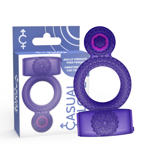 Casual Love - Bague Lilas Double Plaisir - CASUAL LOVE | sextoys, jouets sexuels pour hommes, accessoires de pénis, anneaux de pénis, cockring avec vibration | Dimensions : 15