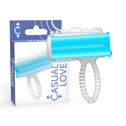 Casual Love - Ring Tongue Vibrating Bleu - CASUAL LOVE | sextoys, jouets sexuels pour hommes, accessoires de pénis | Dimensions : 10