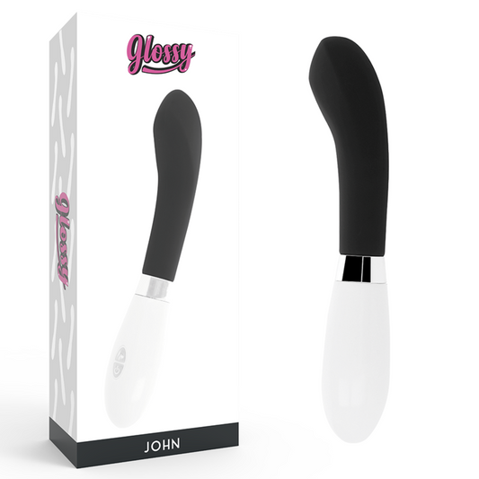 Glossy - John Vibrateur Noir - GLOSSY | sextoys, vibrateurs, vibromasseurs point g | Dimensions : 170