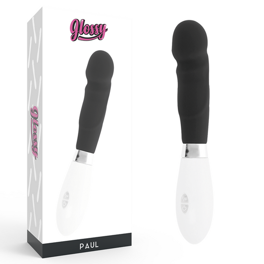 Glossy - Vibrateur Paul Noir - GLOSSY | sextoys, vibrateurs, vibromasseurs point g | Dimensions : 140