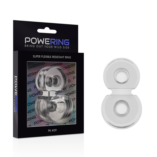 Powering - Double Anneau Pénis Super Flexible Et Résistant Pr09 Clair