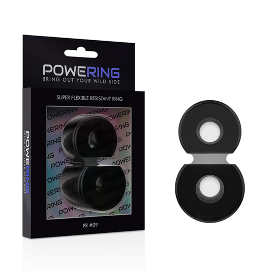 Powering - Anneau Pénis Double Super Flexible Et Résistant Pr09 Noir
