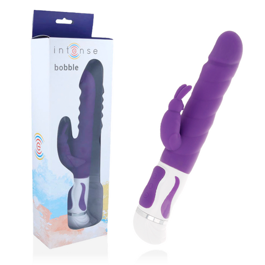 Intense - Vibrateur Bobble Rotateur Silicone Lilas - INTENSE FUN | sextoys, vibrateurs, rotateurs vibrants | Dimensions : 385