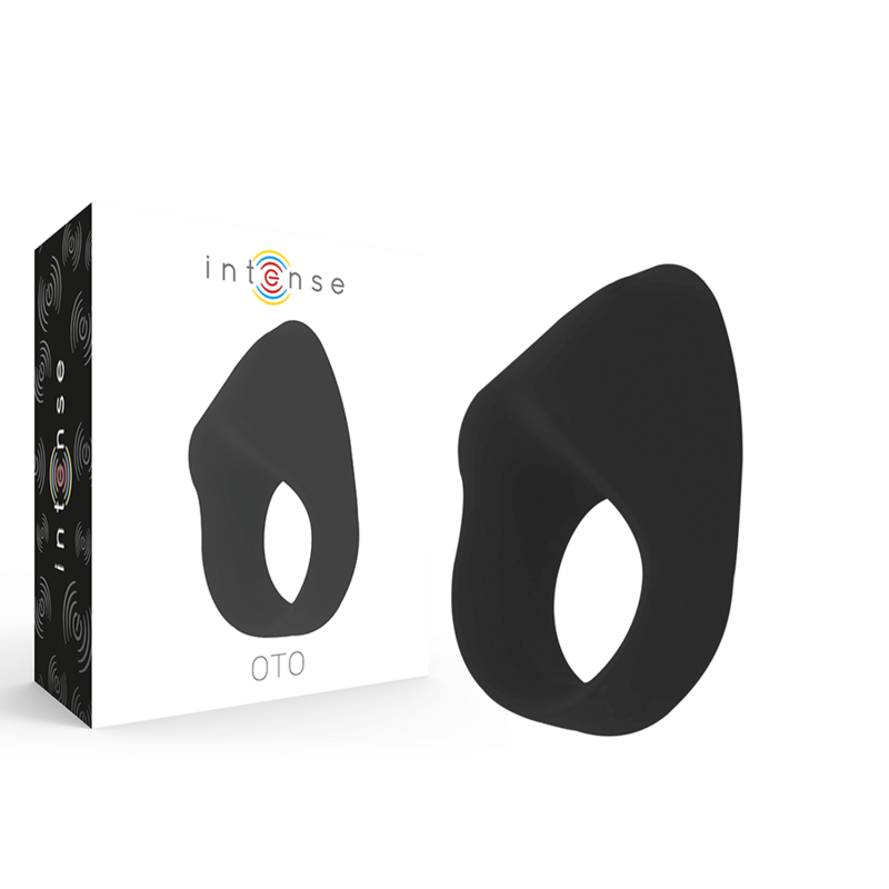 Intense - Anneau Vibrateur Rechargeable Noir Oto - INTENSE COUPLES TOYS | sextoys, jouets sexuels pour hommes, accessoires de pénis, anneaux de pénis, cockring avec vibration | Dimensions : 70