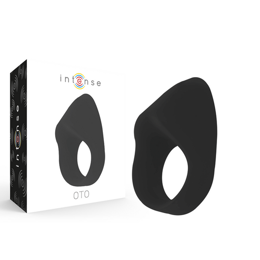 Intense - Anneau Vibrateur Rechargeable Noir Oto - INTENSE COUPLES TOYS | sextoys, jouets sexuels pour hommes, accessoires de pénis, anneaux de pénis, cockring avec vibration | Dimensions : 70