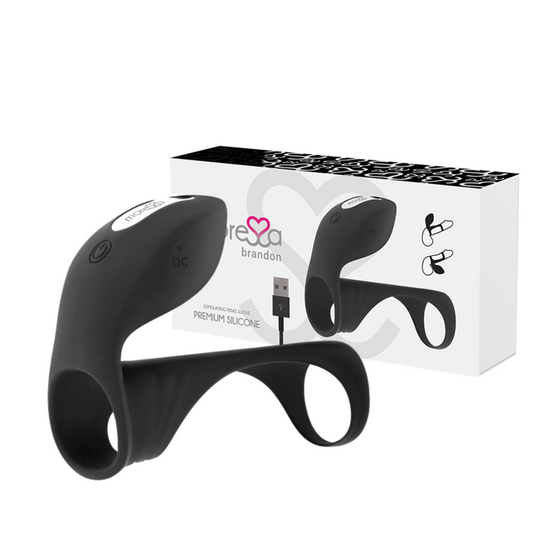 Moressa - Anneau Vibrateur Brandon Avec Couvercle - MORESSA | sextoys, jouets sexuels pour hommes, accessoires de pénis, anneaux de pénis, cockring avec vibration | Dimensions : 245