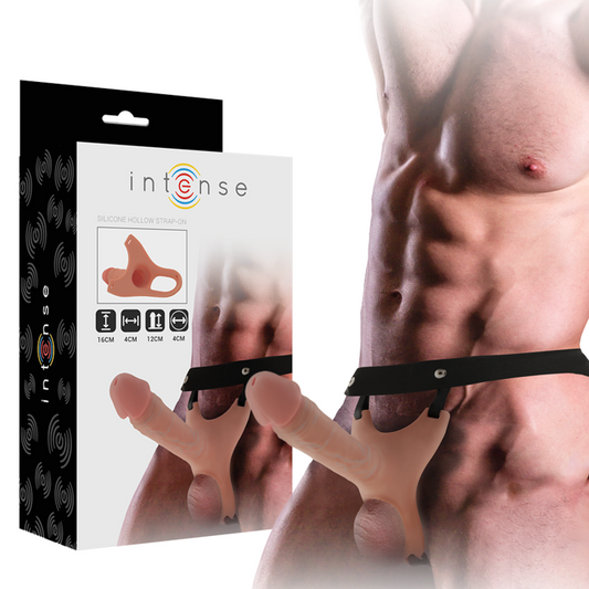 Intense - Harnais Creux Avec Gode En Silicone 16 X 3,5 Cm - INTENSE COUPLES TOYS | sextoys, jouets sexuels pour hommes, accessoires de pénis, extenseur de pénis avec harnais | Dimensions : 278