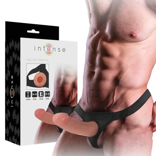 Intense - Harnais Creux Avec Gode 16 X 3 Cm - INTENSE COUPLES TOYS | sextoys, harnais, harnais creux | Dimensions : 182