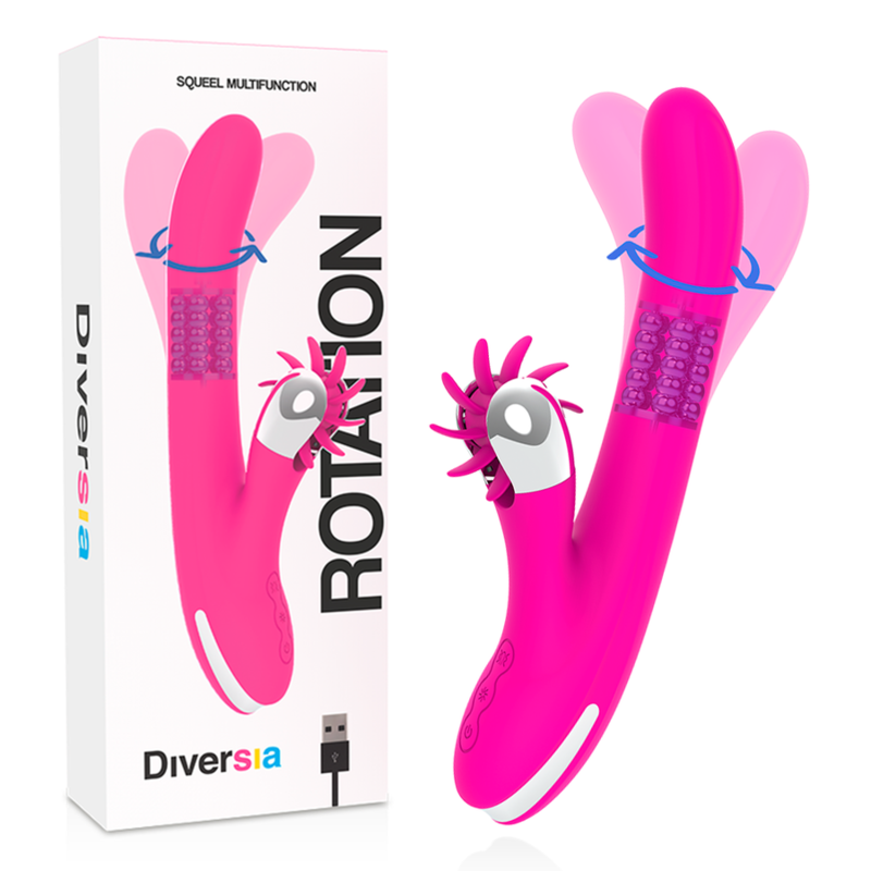 Diversia - Rotation Lapin 24 Cm - DIVERSIA | sextoys, vibrateurs, rotateurs vibrants | Dimensions : 400