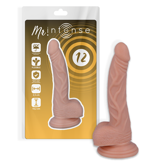 Mr Intense - 12 Pénis Réaliste 18.2 Cm -O- 2.5 Cm - MR. INTENSE | sextoys, godes sans vibration, pénis réalistes | Dimensions : 386