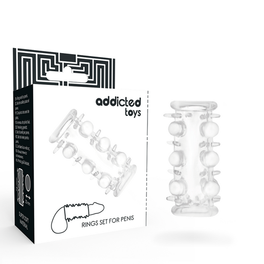Addicted Toys - Manchon Pénis Clair - ADDICTED TOYS | sextoys, jouets sexuels pour hommes, accessoires de pénis, manchons péniens sans extension | Dimensions : 35
