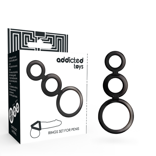 Addicted Toys - Ensemble Danneau Pour Pénis - Fumé - ADDICTED TOYS | sextoys, jouets sexuels pour hommes, accessoires de pénis, anneaux de pénis, cockrings sans vibration | Dimensions : 30