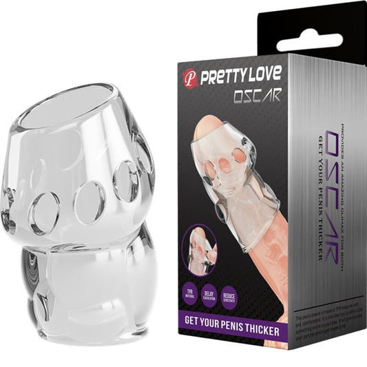 Pretty Love - Épaississant De Pénis Transparent Oscar - PRETTY LOVE MALE | sextoys, jouets sexuels pour hommes, accessoires de pénis, manchons péniens sans extension | Dimensions : 26