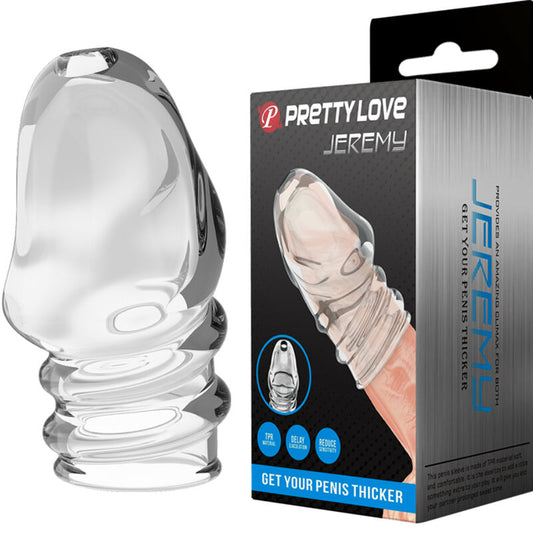 Pretty Love - Épaississant De Pénis Transparent Jeremy - PRETTY LOVE MALE | sextoys, jouets sexuels pour hommes, accessoires de pénis, manchons péniens sans extension | Dimensions : 26