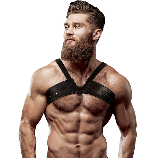 Fetish Submissive Attitude - Harnais De Poitrine En Éco-Cuir Pour Hommes Brigade - FETISH SUBMISSIVE ATTITUDE | mode et lingerie, lingerie homme, harnais pour hommes | Dimensions : 250