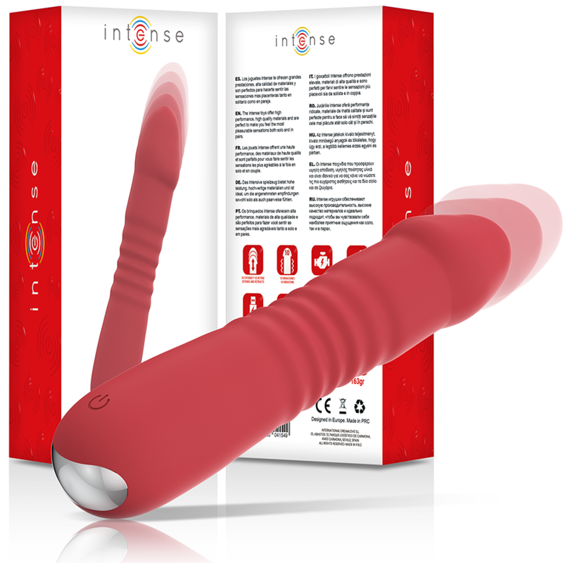 Intense - Juni Up & Down 10 Vibrations Rouges - INTENSE FUN | sextoys, vibrateurs, rotateurs vibrants | Dimensions : 198
