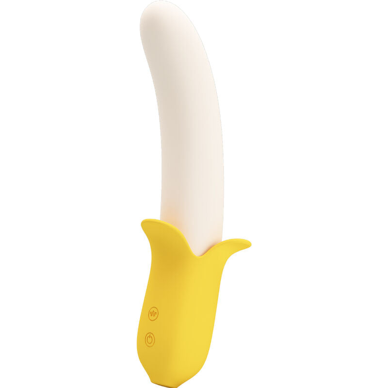 Pretty Love - Banana Geek Super Power 7 Vibrations Up&Down Silicone Noir - PRETTY LOVE | sextoys, godes sans vibration | Dimensions : 212