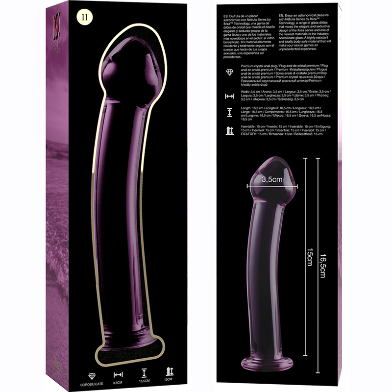 Gode en Verre Rose Nebula Series 11 – Ibiza, 16 cm