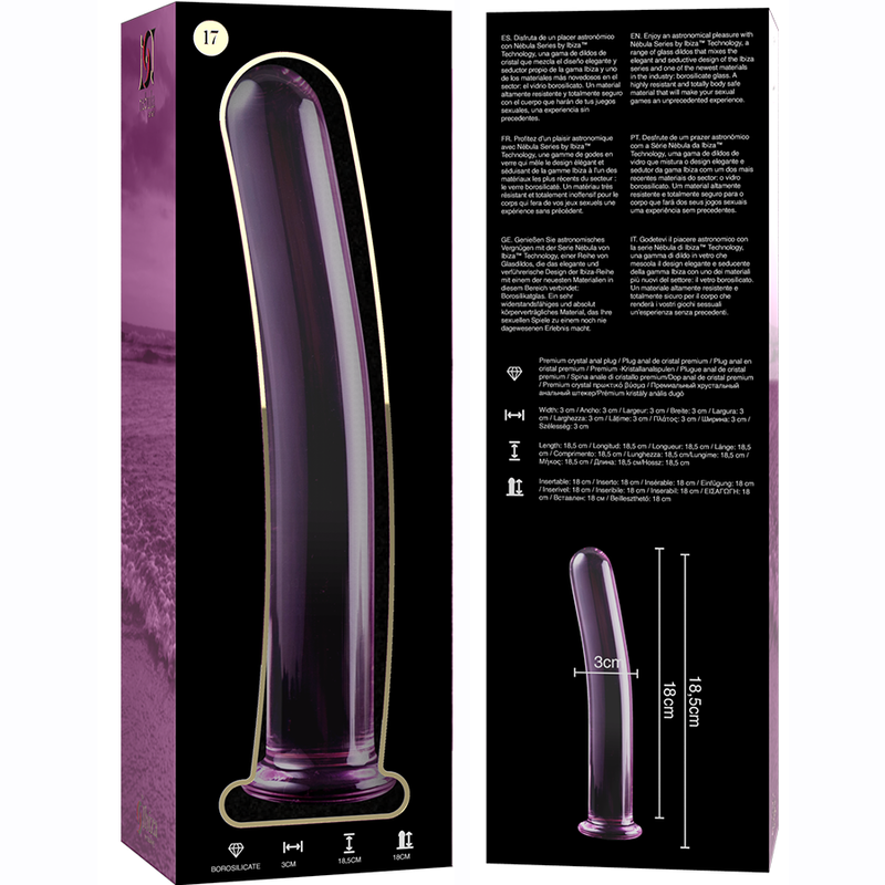 NEBULA SERIES -  Gode en Verre Borosilicate 18,5 cm