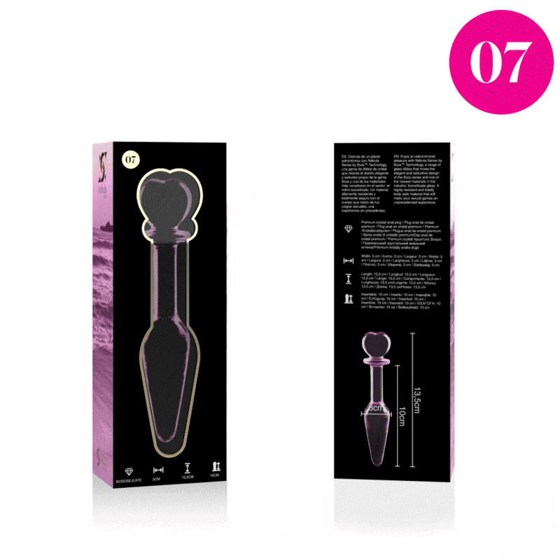 Plug Anal Rose en Verre Borosilicate NEBULA SERIES BY IBIZA