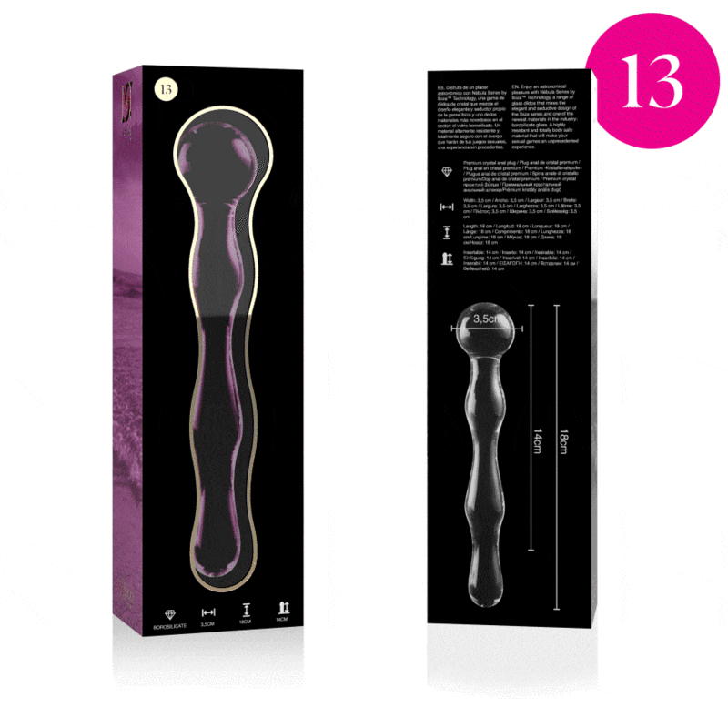 Gode Nebula en verre borosilicate rose 18 cm