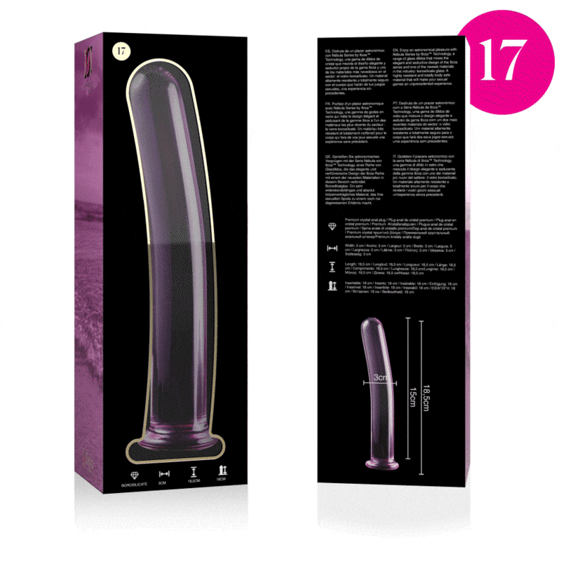 NEBULA SERIES -  Gode en Verre Borosilicate 18,5 cm