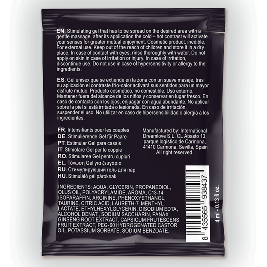 Spartan - Gel Améliorant L'Érection À Effet Froid-Chaud 100% Vegan 4Ml