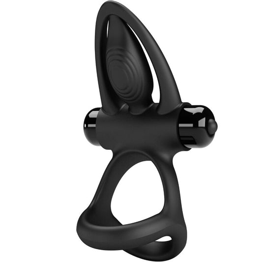 Pretty Love - Anneau Vibrant 10 Vibrations Silicone Noir - PRETTY LOVE MALE | sextoys, harnais, harnais anti-vibration | Dimensions : 72