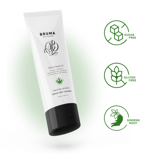Bruma - Huile De Graines De Sativa Gel Glissant Réchauffant Saveur De Cannabis 100 Ml