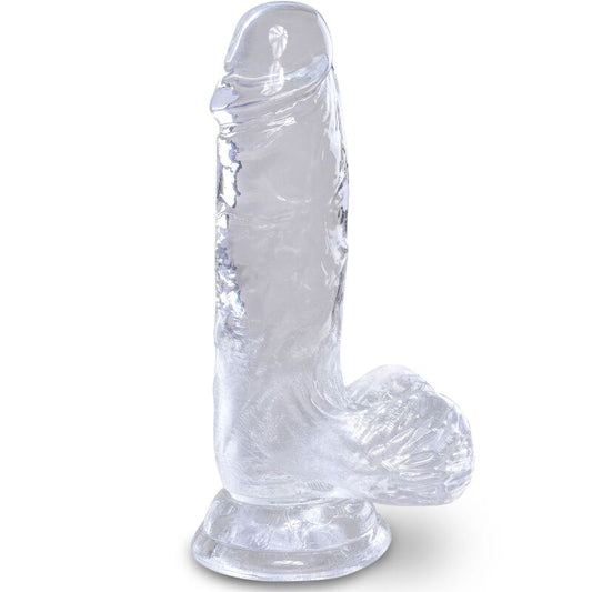 King Cock - Clear Pénis Réaliste Avec Boules 10.1 Cm Transparent - KING COCK | sextoys, godes sans vibration, godes ceinture | Dimensions : 222