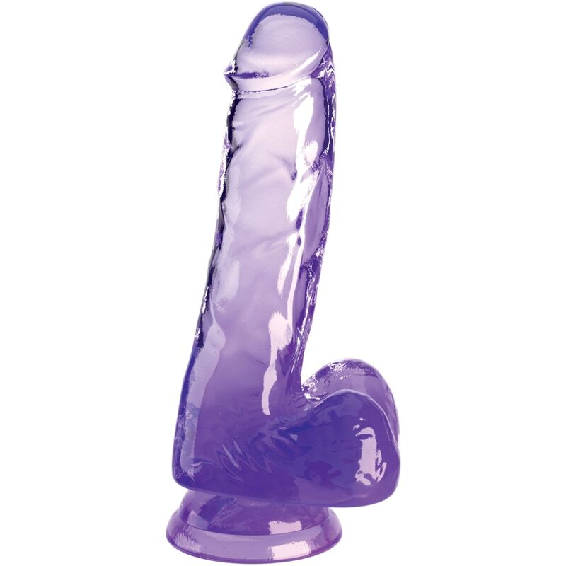 King Cock - Clear Pénis Réaliste Avec Boules 13.5 Cm Violet - KING COCK | sextoys, godes sans vibration, godes ceinture | Dimensions : 268