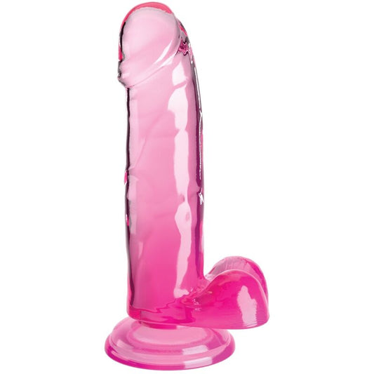 King Cock - Clear Pénis Réaliste Avec Boules 15.2 Cm Rose - KING COCK | sextoys, godes sans vibration, godes ceinture | Dimensions : 378