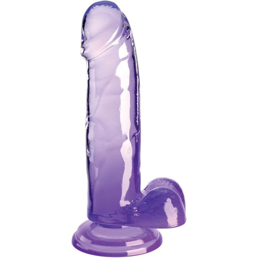 King Cock - Clear Pénis Réaliste Avec Boules 15.2 Cm Violet - KING COCK | sextoys, godes sans vibration, godes ceinture | Dimensions : 378