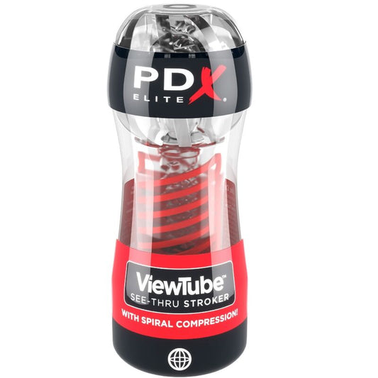 Pdx Elite - Stroker Viewtube 2 Spirale Compression Transparent - PDX ELITE | sextoys, jouets sexuels pour hommes, divers masturbateurs | Dimensions : 300