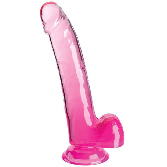 King Cock - Clear Gode Avec Testicules 20.3 Cm Rose - KING COCK | sextoys, godes sans vibration, godes ceinture | Dimensions : 464