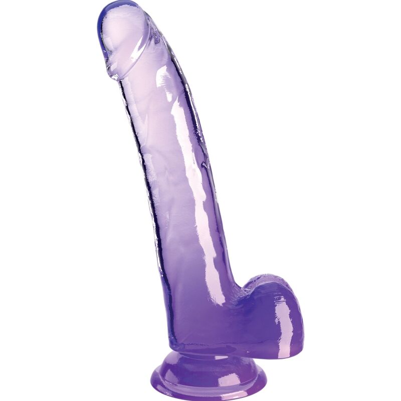 King Cock - Clear Gode Avec Testicules 20.3 Cm Violet - KING COCK | sextoys, godes sans vibration, godes ceinture | Dimensions : 462