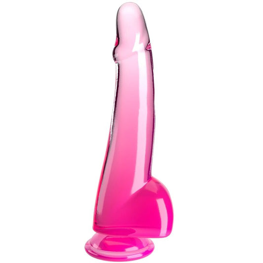 King Cock - Clear Gode  Testicules 19 Cm Rose - KING COCK | sextoys, godes sans vibration, godes ceinture | Dimensions : 630