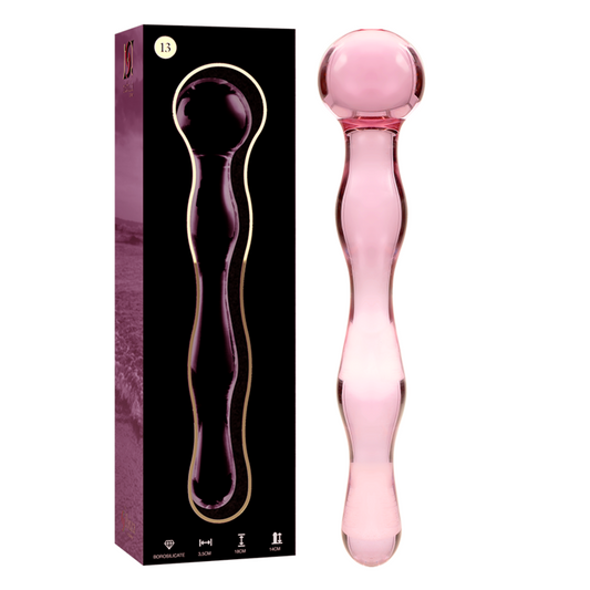 Nebula Series By Ibiza - Modèle 13 Gode En Verre Borosilicate Rose 18 Cm -O- 3.5 Cm - NEBULA SERIES BY IBIZA | sextoys, godes sans vibration | Dimensions : 190
