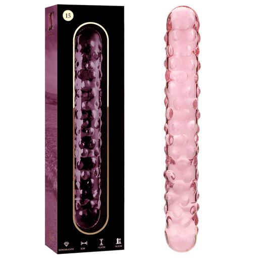 Nebula Series By Ibiza - Modèle 15 Gode En Verre Borosilicate Rose 18.5 Cm -O- 3 Cm - NEBULA SERIES BY IBIZA | sextoys, godes sans vibration | Dimensions : 220